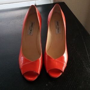 Jimmy Choo Tangerine Peep toe pump